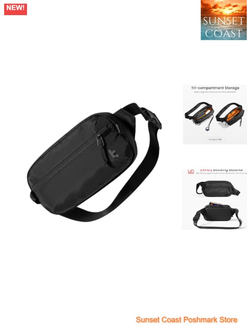 Water-Resistant RFID Blocking Crossbody Sling Chest Pack for Travel Daily